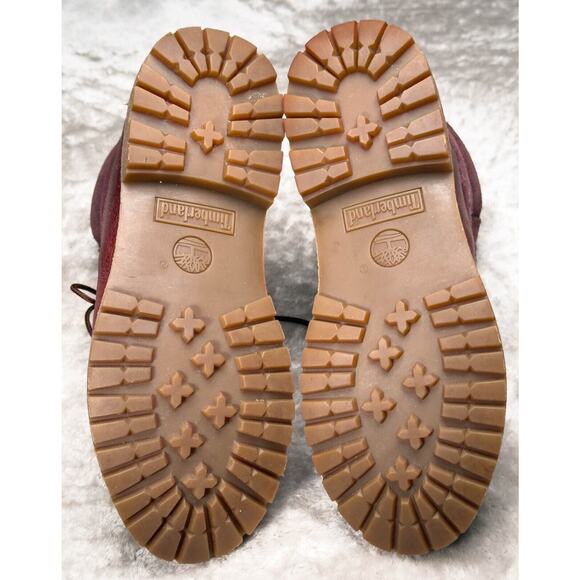 Timberland Premium Dark Red Burgundy Nubuck Waterproof Classic Boots Womens 9 - Picture 6 of 16